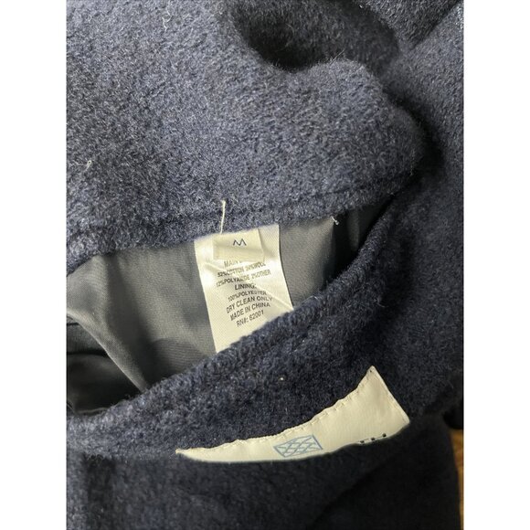 NEW SOFT CLOTH Men's Jersey Car Wool Blend Coat in Navy Size Medium - Picture 5 of 5